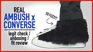 LEGIT AMBUSH x CONVERSE Fuzzy Sneakers | How to tell + unboxing & fit review!