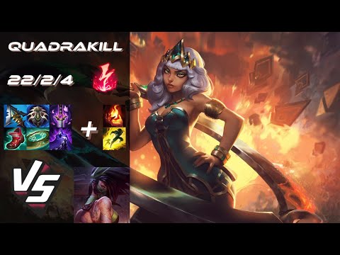 MID Qiyana vs Akali [QUADRAKILL] - NA Grandmaster