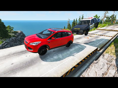 Cars vs Shaker Platforms Bridge — Trembling Bridge Cars Crashes — BeamNG.Drive — Rescind Gaming
