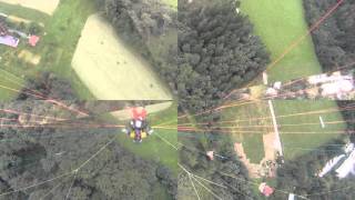 preview picture of video 'Tandem Paragliding Ondřejník - Skalka - kamera na padáku'