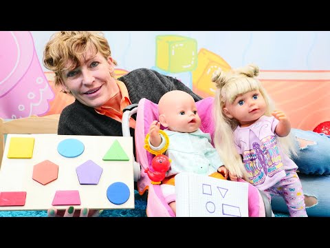 Spielspaß mit Nicole. Baby Born Puppen lernen geometrische Figuren. Spielzeug Video für Kinder