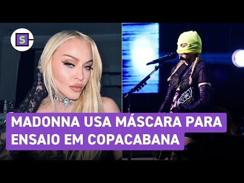 Madonna surpreende ao usar máscara no ensaio prévio do seu show em Copacabana
