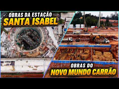 Drone mostra as obras da Est. Santa Isabel (Linha 2 - Verde do Metrô) + Novo Mundo Carrão-São Paulo