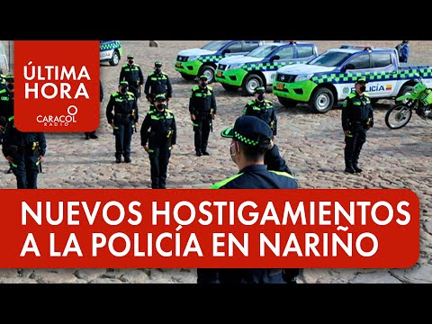 Hostigamiento a la policía en el municipio de Leiva en Nariño. Mientras que las disidencias inst...