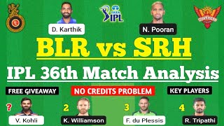 RCB vs SRH Dream11 Team | BLR vs SRH Dream11 Prediction | IPL 2022 Match | RCB vs SRH Dream11 Today