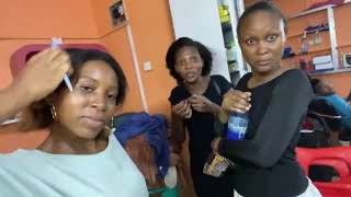 Tanzanian women in salon act cute on live for subscribers