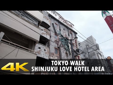 Walking through Kabukicho and the love hotel area of Shinjuku, Tokyo. 4K