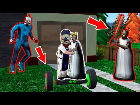 Granny vs Robot Grandpa vs Hoverboard - funny horror school animation (p.89)