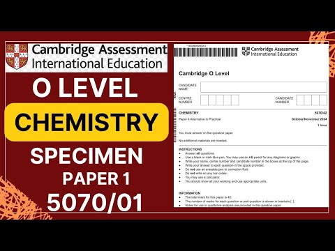 O LEVEL CHEMISTRY PAPER 1 SPECIMEN 5070/01 | SOLVED