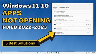 How To Fix Windows 11 Apps Not Opening | Solve Apps Problems - (2023)