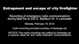preview picture of video 'Radio communications during fatal E. Madison St. fire in Lancaster'
