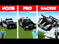 Minecraft NOOB vs PRO vs HACKER: POLICE CAR HOUSE BUILD CHALLENGE in Minecraft / Animation