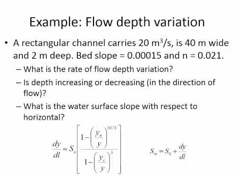 CE 331 - Class 27 (4/21/2015) Gradually Varied Flow