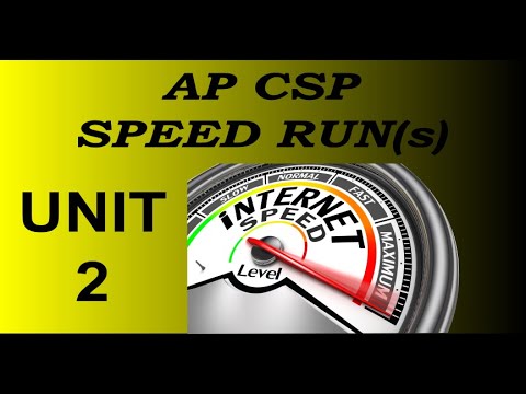 AP CSP: Unit 2 - Lesson 1 Speed Run (2021-22)