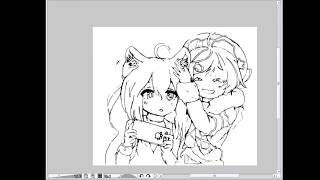 [TAKARA]シロちゃんとひなたちゃんを描く。 2019 1/24