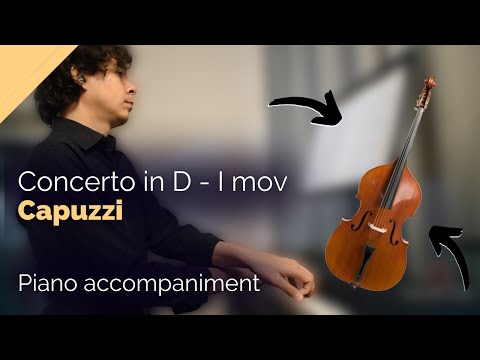 CAPUZZI 💥 Double bass CONCERTO in D (I mov) - piano accompaniment