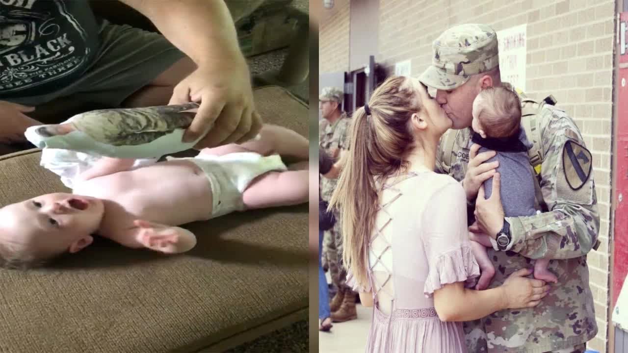 Baby Has Adorable Reaction to Doll That Looks Like Deployed Dad: 'My Heart Melted,' Mom Says - 247 n