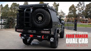 Custom aluminium canopy and tray for ford ranger dual cab inside out powder coating @hqlink