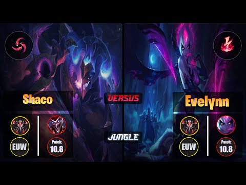 GrandMaster SHACO [Hail of Blades] (Jungle) VS  EVELYNN - Grandmaster EUW Patch 10.8