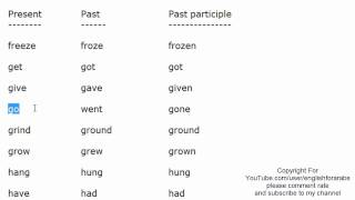 English irregular verbs part 5 English For Beginners