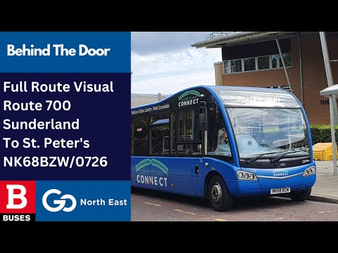 Full Route Visual | Nexus Bus Route 700 - Sunderland To St. Peter's Campus | NK68BZW/0726