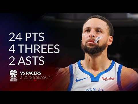 Stephen Curry 24 pts 4 threes 2 asts vs Pacers 25/26 season