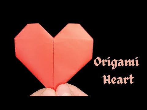 Easy Origami Heart. How To Fold A Paper Heart. Simple Heart Origami Tutorial