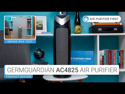 GermGuardian Air Purifier for Home with HEPA Pure Filter, for Wildfire Smoke, Pet Dander, Pollen, Odors, Large Rooms - 743 Sq. Ft., Removes 99.97% Pollutants, UV-C Light, 22", AC4825W, White video review thumbnail