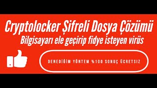 CryptoLocker virüsü ile Şifrelenmiş dosyaları kurtarma, dosyalar nasıl açılır, denenmiştir