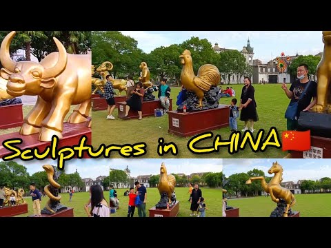Sculptures in China | Beautiful weather walking tour | Life in China | Statue In China | 上海🇨🇳