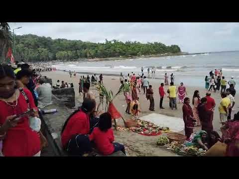 portblair m chhat pooja #devotion #sradha #beach #festival #season #masti#trendingshorts #viralvideo