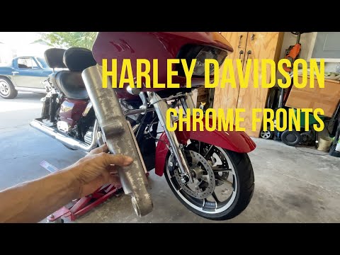 Harley Davidson Chrome Fork Install.