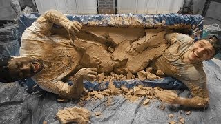 WE SPENT THE NIGHT BURIED IN SOLID CONCRETE (couldn't get out)