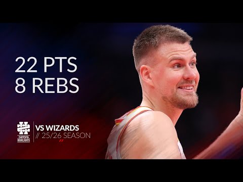 Kristaps Porzingis 22 pts 8 rebs vs Wizards 25/26 season