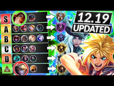 NEW UPDATED Champions TIER LIST for Patch 12.19 - BEST META Champs - LoL Update Guide