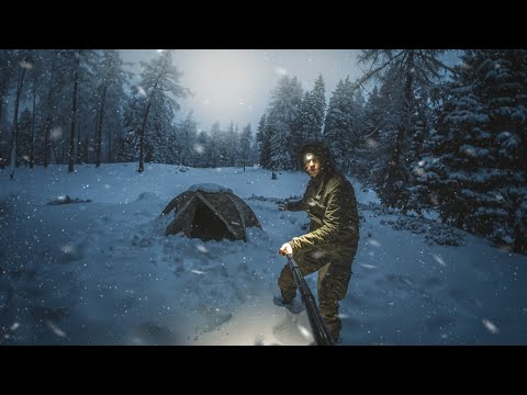 -4°C everything WET, DAMP & COLD🥶 Winter bivouac in the snow