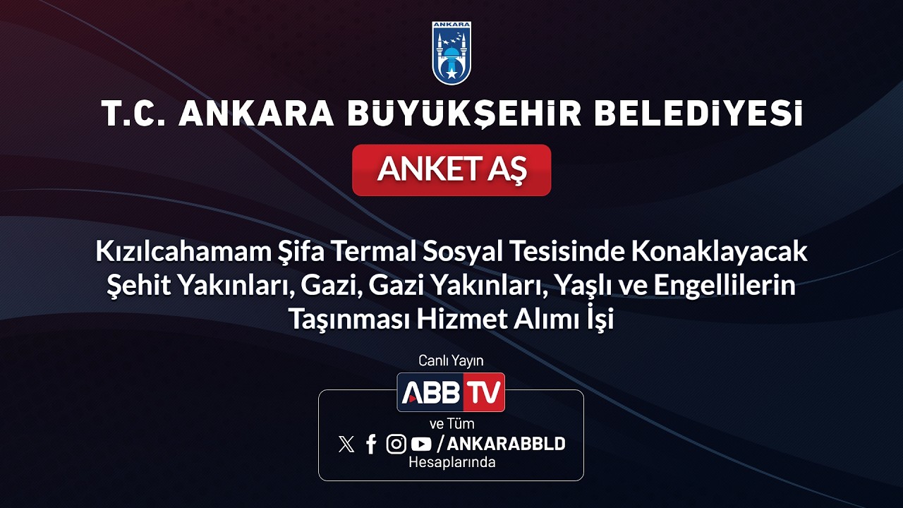 ANKET AŞ -Şifa Termal Sos. Tesis. Konak. Şehit Yak., Gazi, Gazi Yak. ve Engel. Taşın. Hiz. Alımı İşi