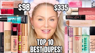 10 *BEST* Drugstore Makeup DUPES 2023 🤩 Full Face of Dupes High End vs Drugstore Makeup