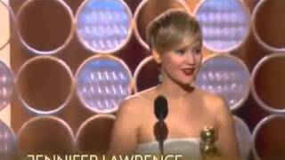 Jennifer Lawrence WINS Best Supporting Actress Golden Globe Awards 2014 - American Hustle