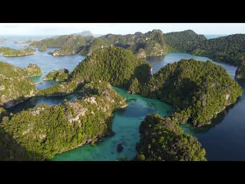 4K Drone Stock Video over Raja Ampat Islands in Indonesia