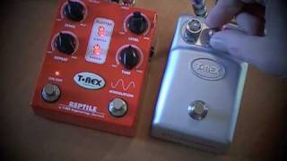 Video thumbnail for T-Rex: Tonebug Distortion (with Reptile Delay) by Brett Kingman