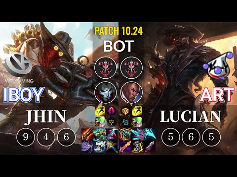 VG iBoy Jhin vs RJ Art Lucian Bot - KR Patch 10.24