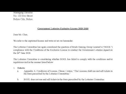 Will Brad’s Gaming Group Limited Lose Lottery License to GOB? PT 1