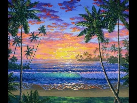   cara melukis pantai tropis saat 