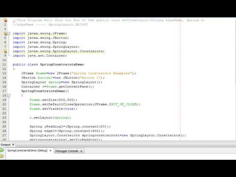 Java Programming Tutorial Springlayout Constraints 21 Public Void Setconstraintstring Edgename