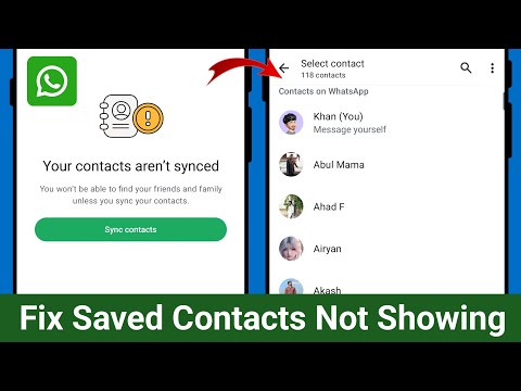 How to Fix Whatsapp Saved Contacts Not Showing || Your contacts aren't synced Whatsapp Problem
