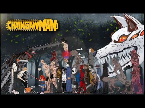 CHAINSAW MAN devil vs Makima, Stranger things, Rainbow Friends, Attack on titan, drawing cartoons 2