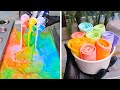 RAINBOW Fruit Ice Cream Rolls Colorful Ice Cream Synthesis Satisfying Street ICE Cream
