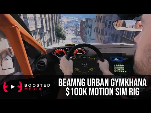 BEAMNG.DRIVE IN A $100K MIXED REALITY MOTION SIM RIG - Urban Gymkhana!