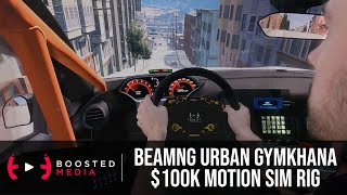 BEAMNG.DRIVE IN A $100K SIM RIG - Urban Gymkhana!
